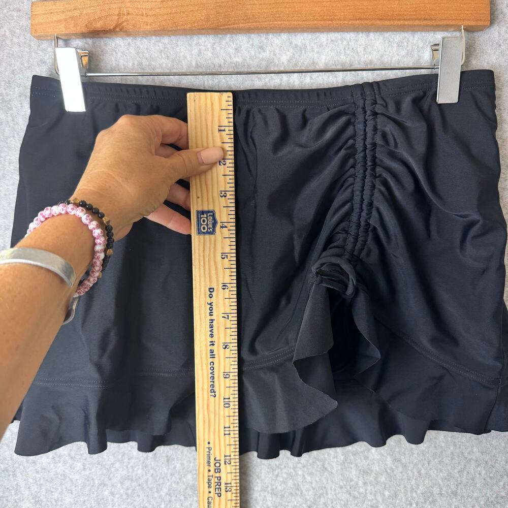 Croft & Barrow Swim Skirt Women's Size 6 Black Ruffle Ruching Summer Vacation - Picture 6 of 11